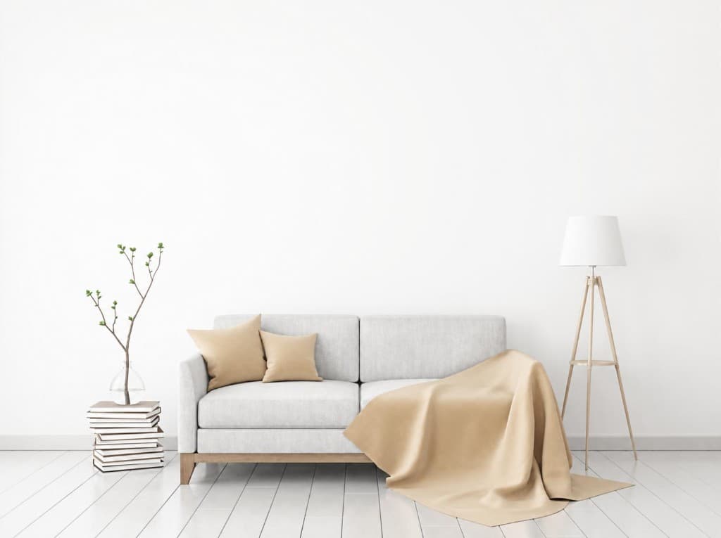Before: empty wall above a sofa