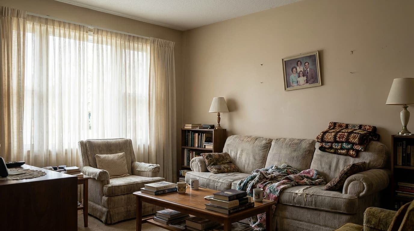 Living room with sad walls ready for decoration