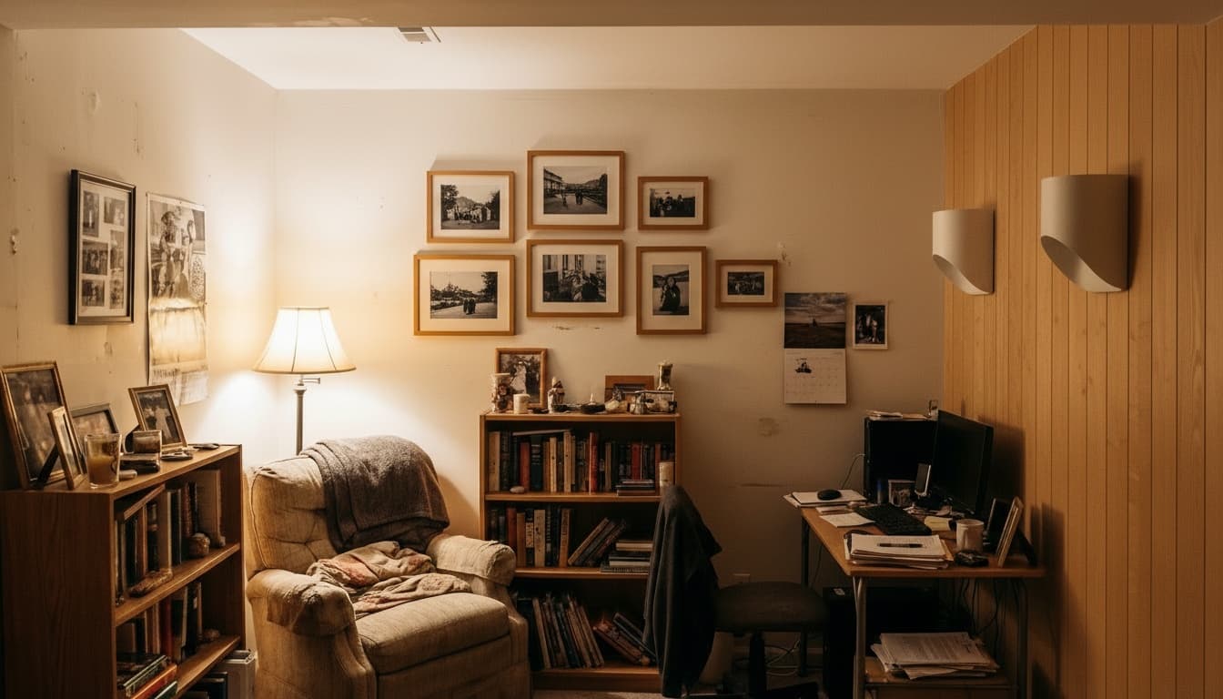 After: Basement Scandinavian style wall decor - Example 5