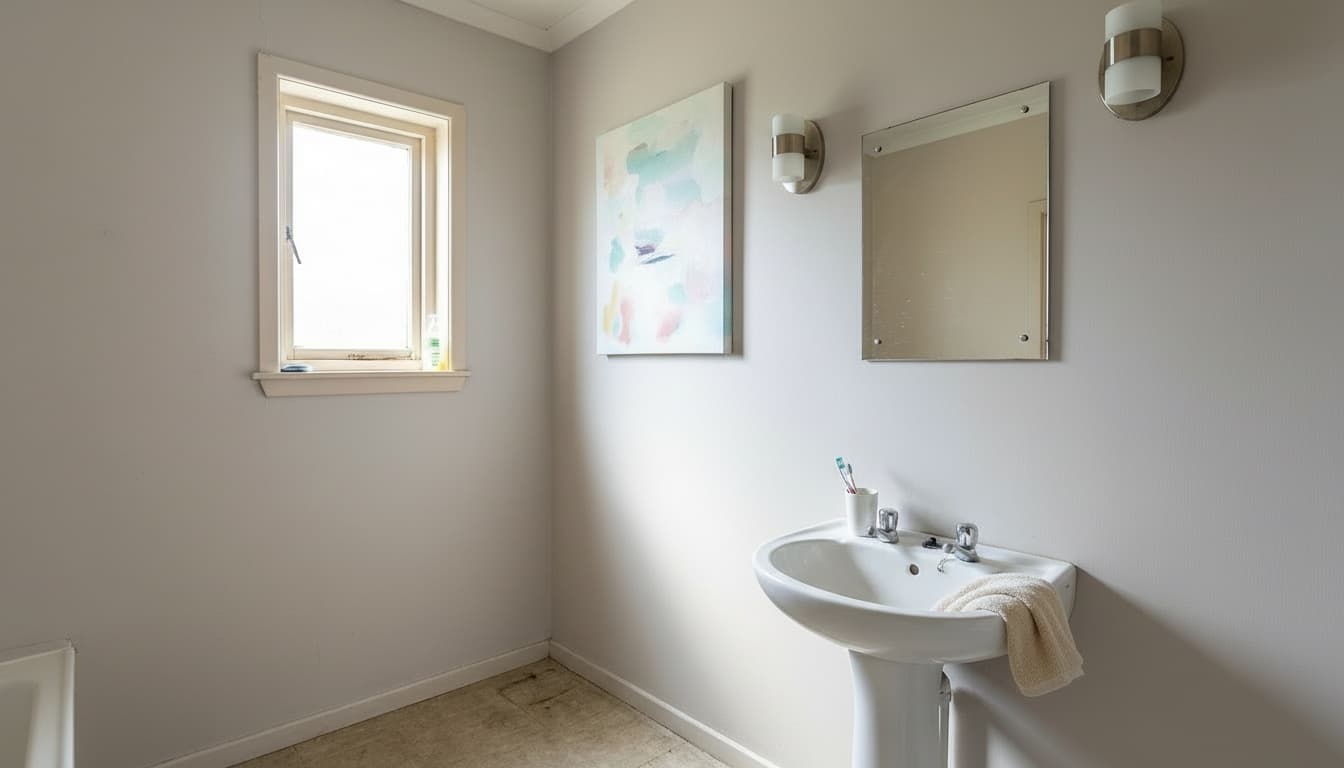 After: Bathroom Scandinavian style wall decor - Example 5