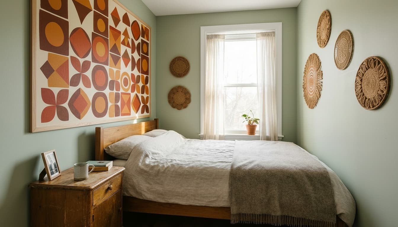 After: Bedroom Mid-Century Modern style wall decor - Example 2