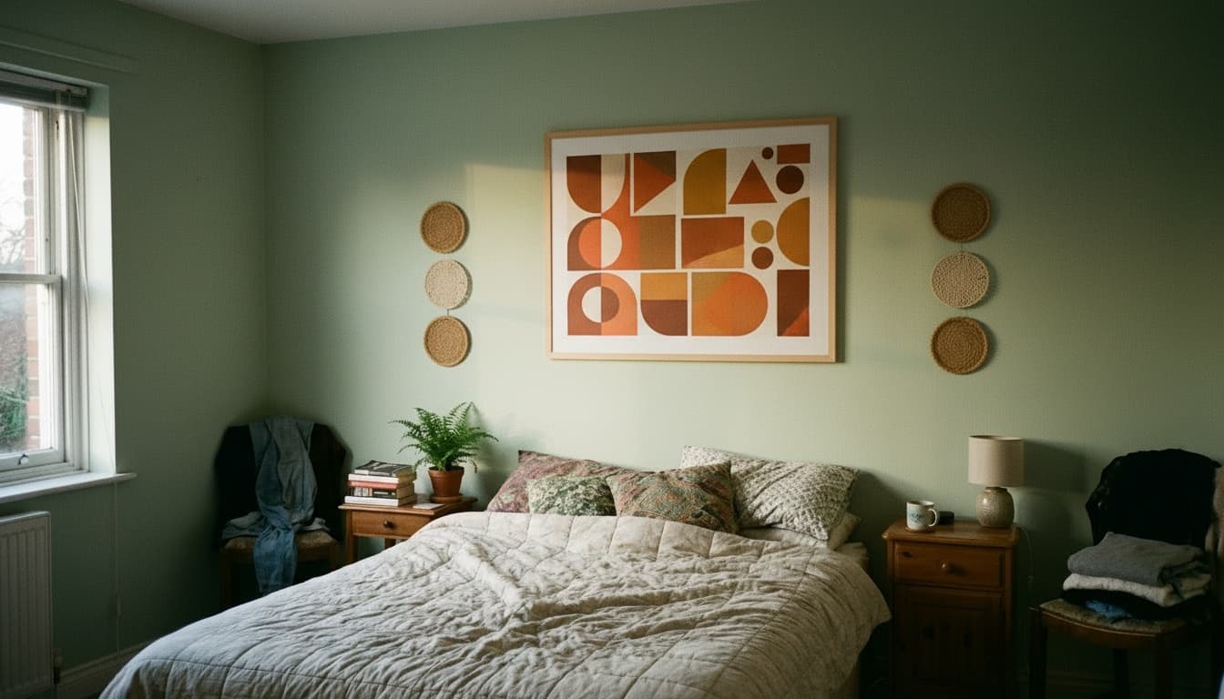 After: Bedroom Mid-Century Modern style wall decor - Example 3