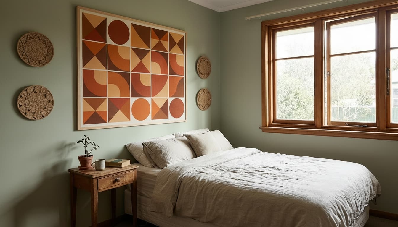 After: Bedroom Mid-Century Modern style wall decor - Example 6