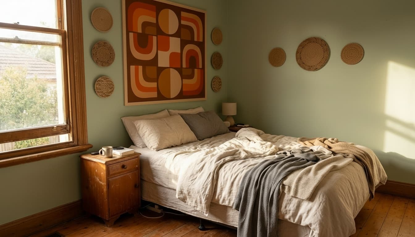 After: Bedroom Mid-Century Modern style wall decor - Example 8