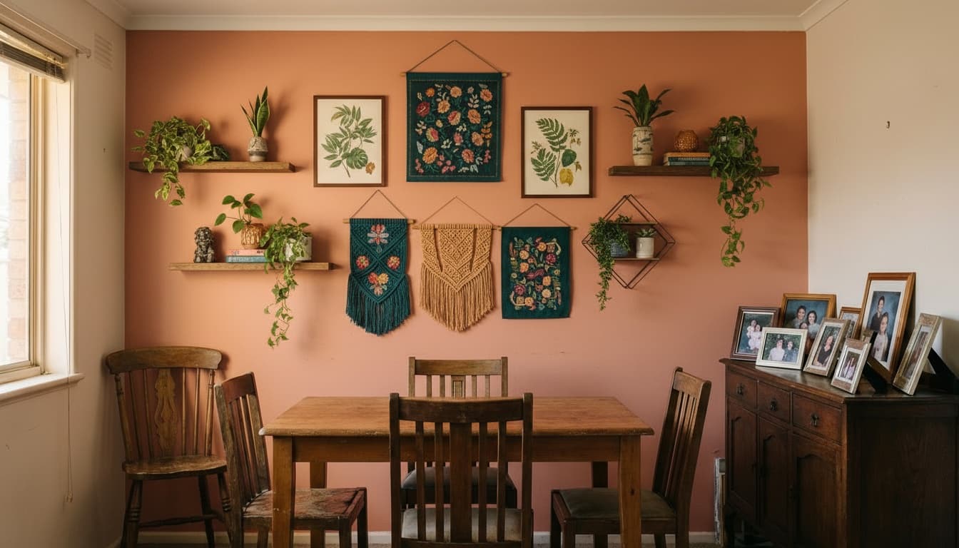After: Dining Room Bohemian style wall decor - Example 5