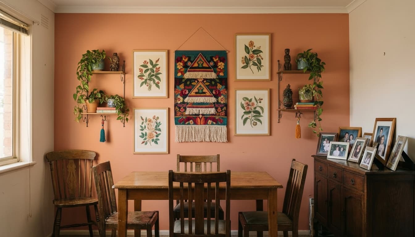 After: Dining Room Bohemian style wall decor - Example 6
