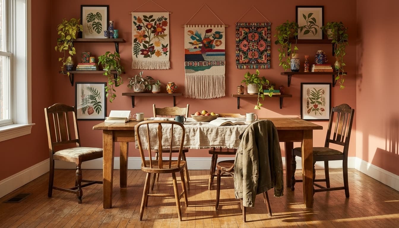 After: Dining Room Bohemian style wall decor - Example 8