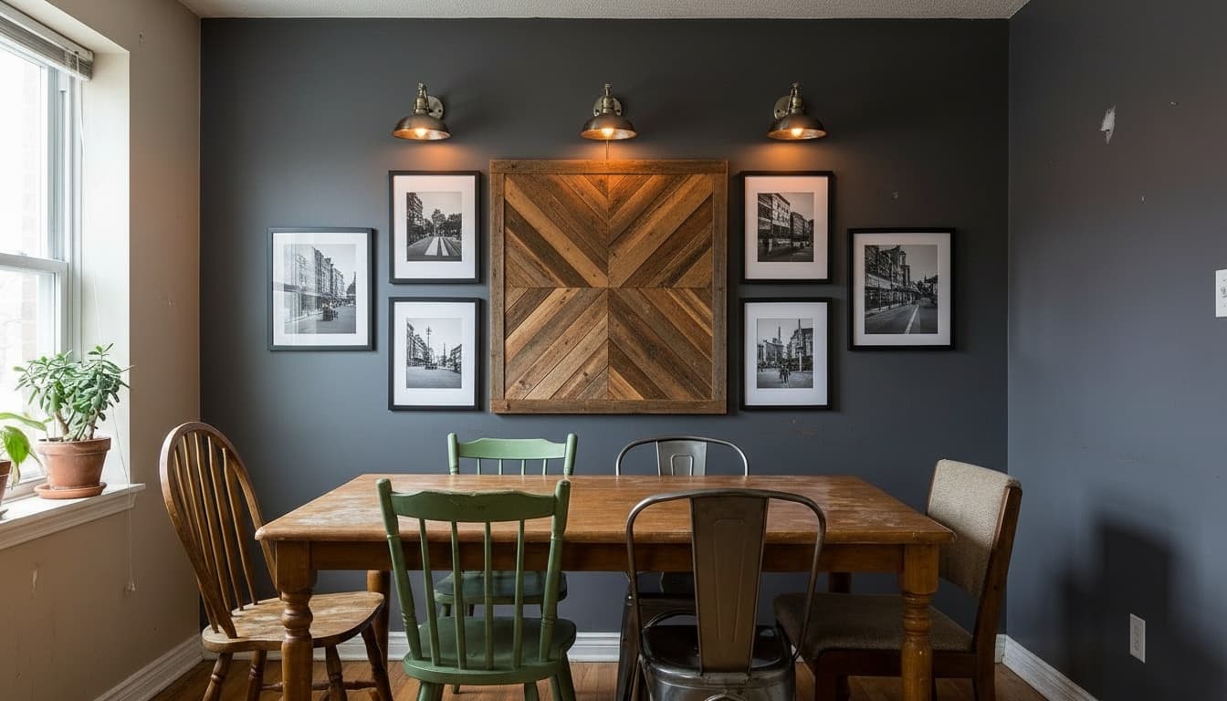 After: Dining Room Industrial style wall decor - Example 3
