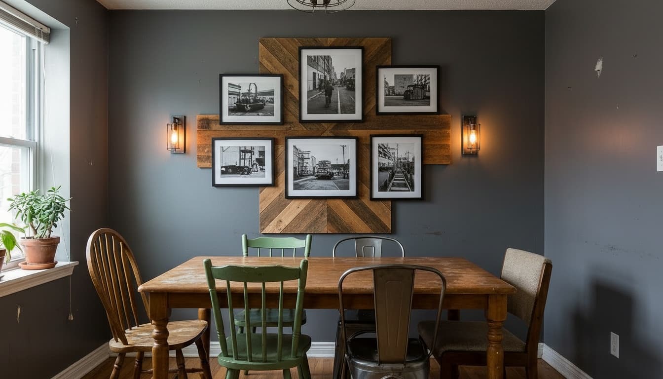 After: Dining Room Industrial style wall decor - Example 4