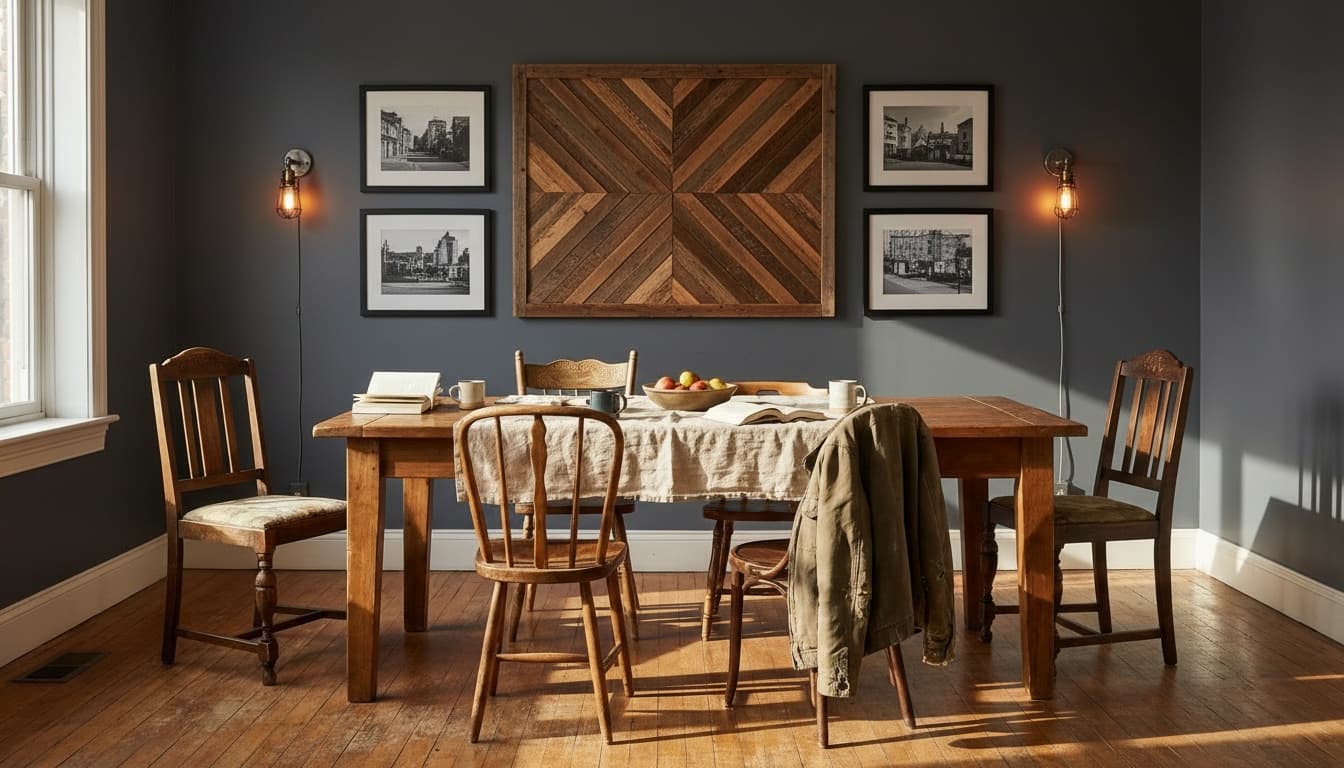 After: Dining Room Industrial style wall decor - Example 7