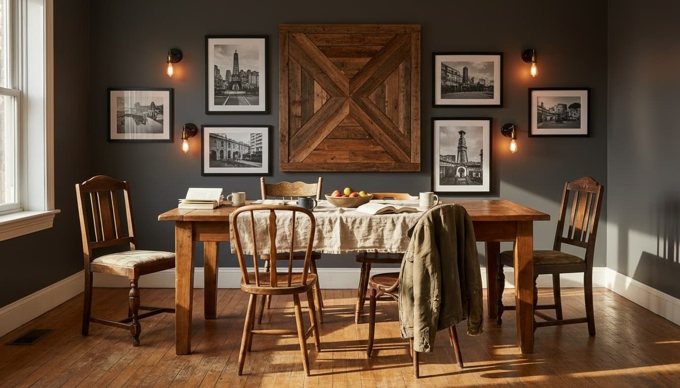 After: Dining Room Industrial style wall decor - Example 8