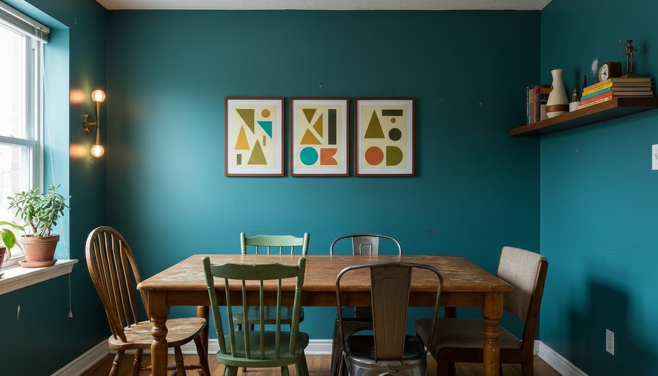 After: Dining Room Mid-Century Modern style wall decor - Example 3