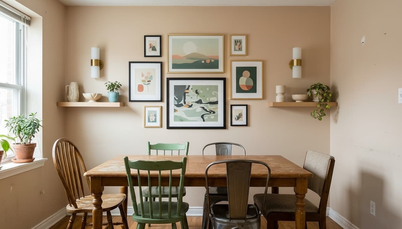 After: Dining Room Mid-Century Modern style wall decor - Example 4