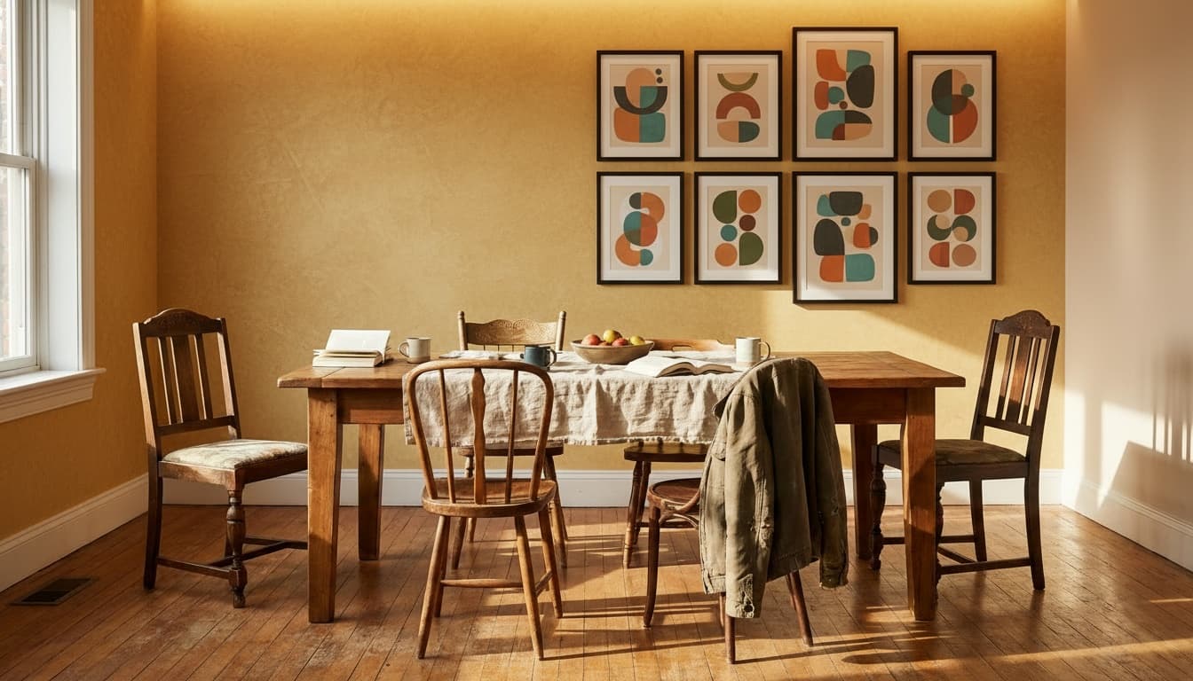 After: Dining Room Mid-Century Modern style wall decor - Example 7