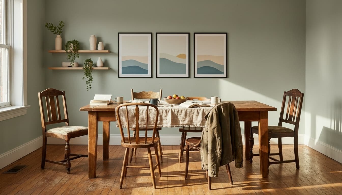 After: Dining Room Minimalist style wall decor - Example 7