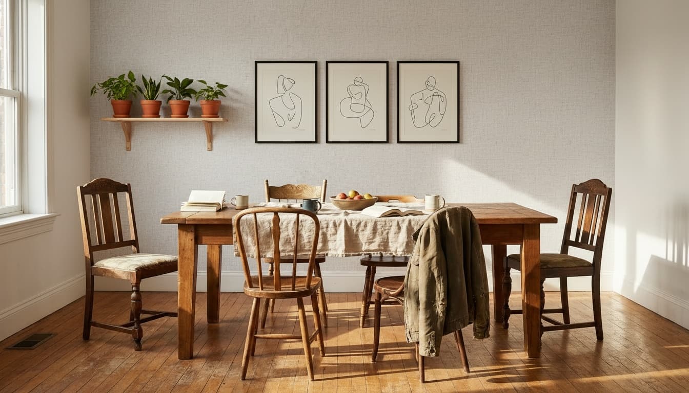 After: Dining Room Scandinavian style wall decor - Example 7