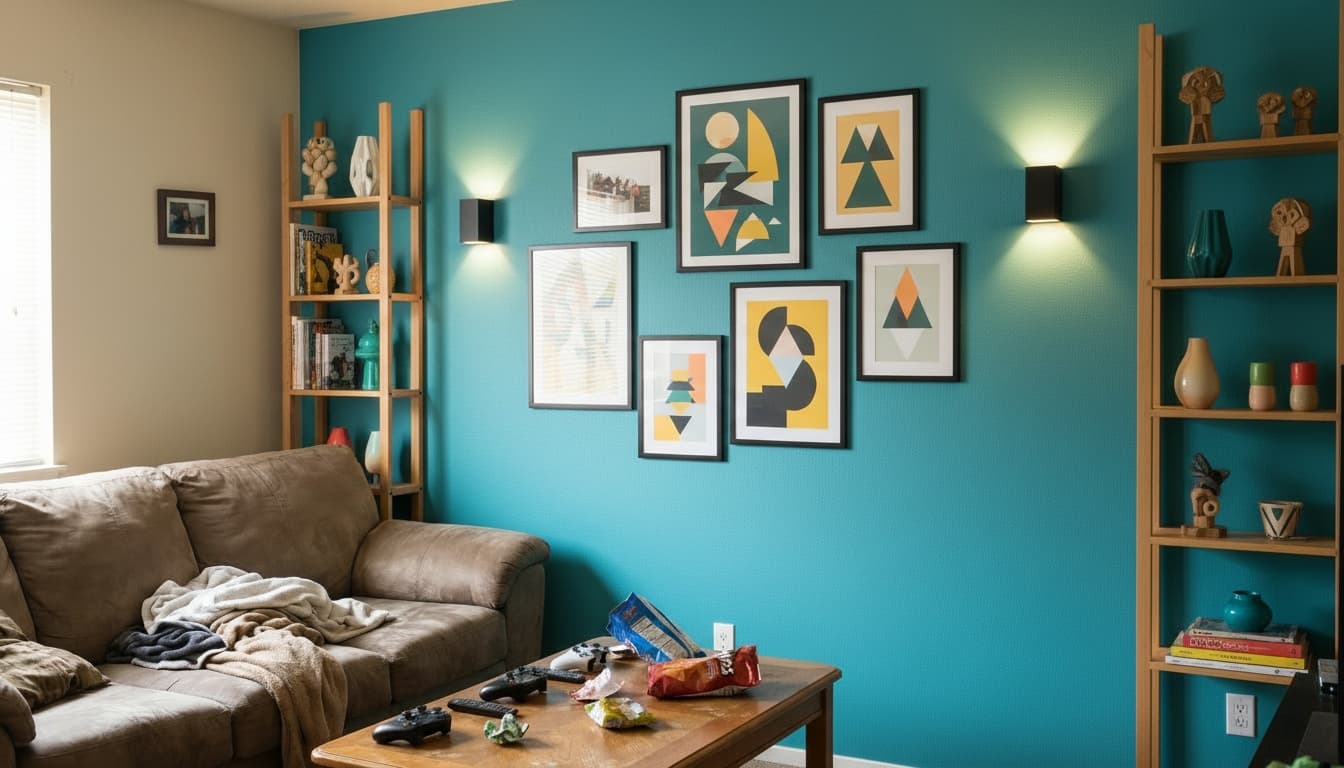 After: Game Room Scandinavian style wall decor - Example 7