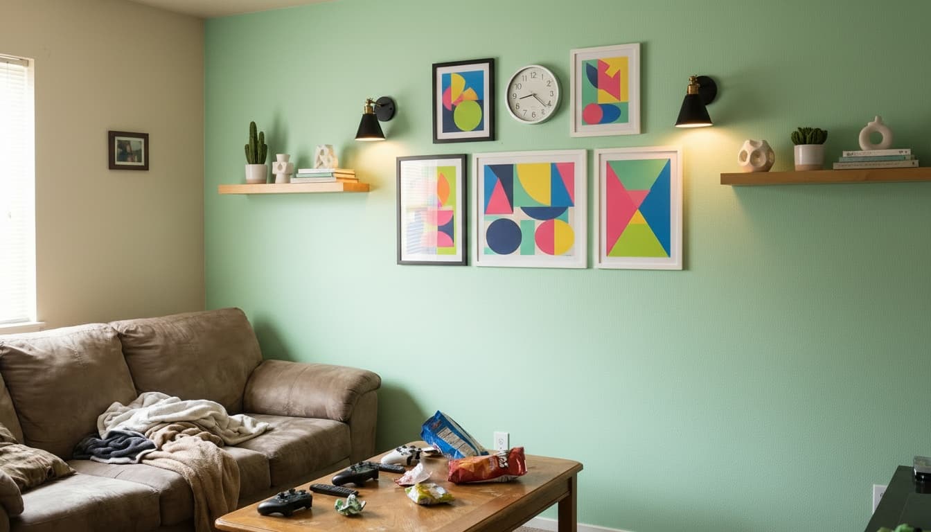 After: Game Room Scandinavian style wall decor - Example 8