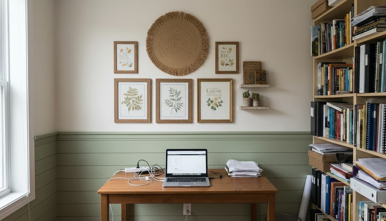 After: Home Office Farmhouse style wall decor - Example 8