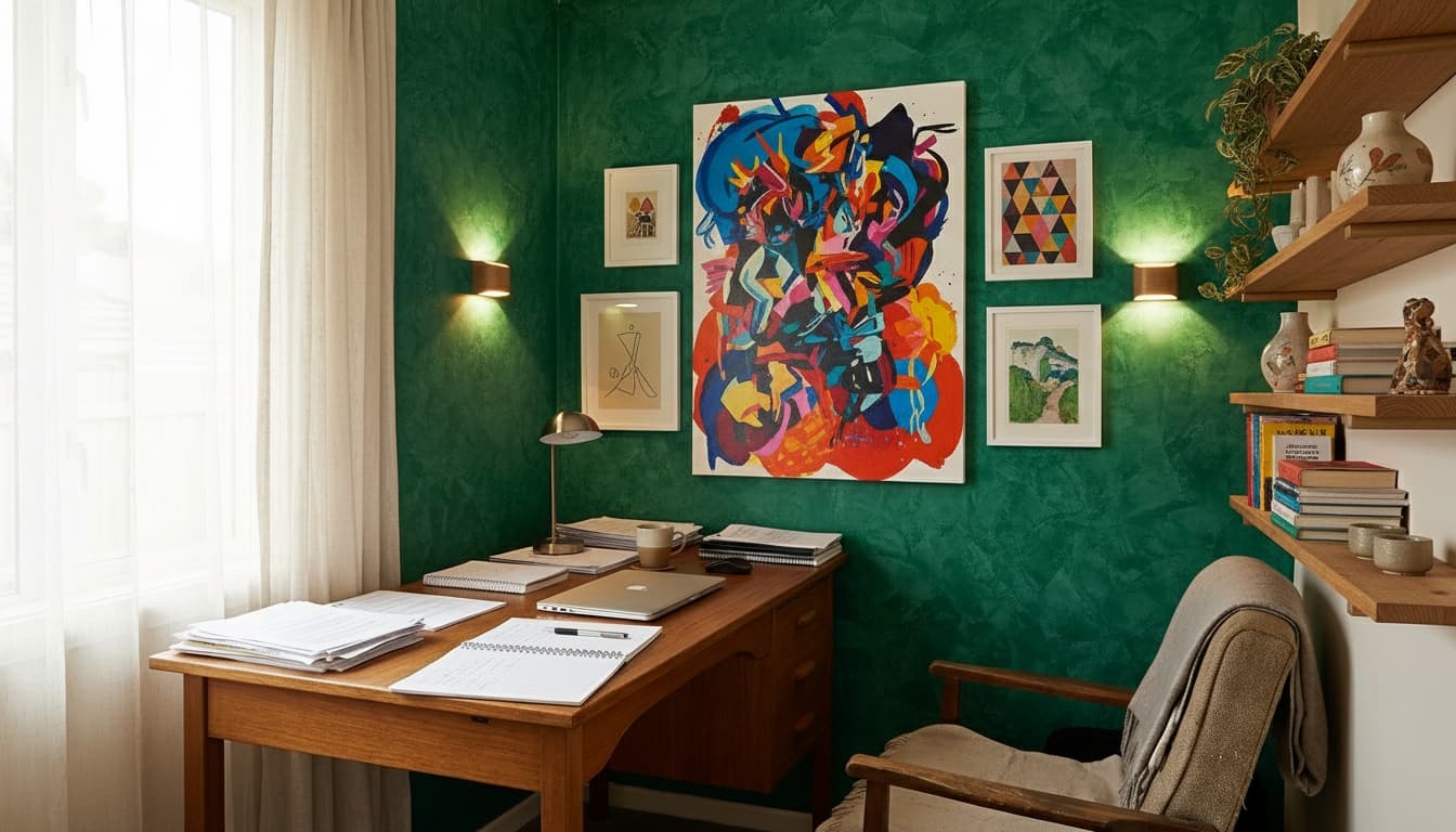 After: Home Office Maximalist style wall decor - Example 3