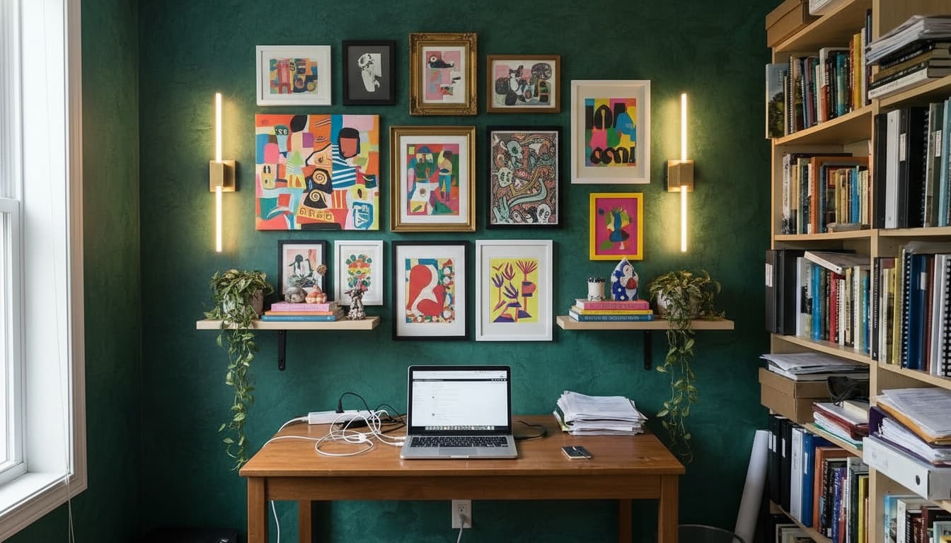 After: Home Office Maximalist style wall decor - Example 7