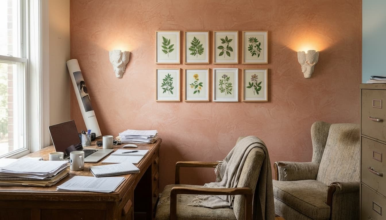 After: Home Office Mediterranean style wall decor - Example 1