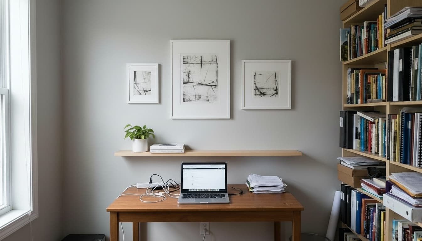 After: Home Office Minimalist style wall decor - Example 7