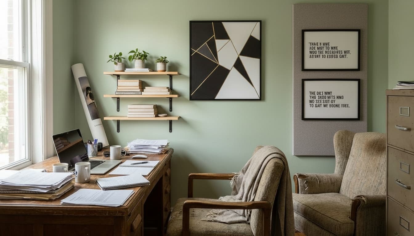 After: Home Office Modern style wall decor - Example 1