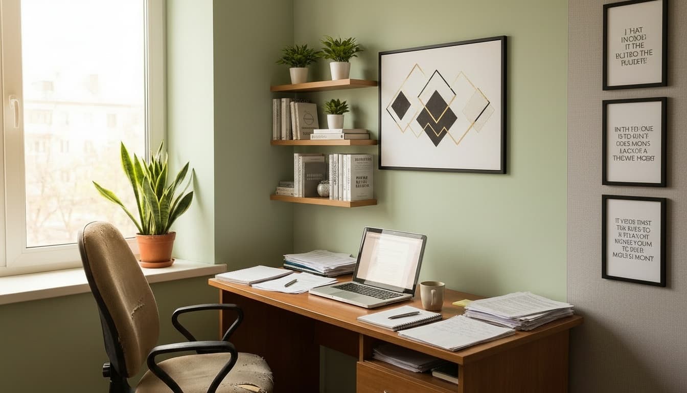 After: Home Office Modern style wall decor - Example 5