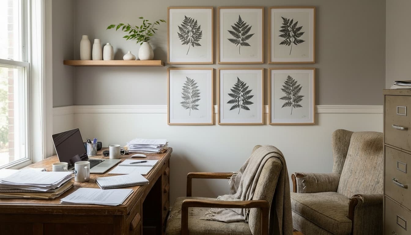 After: Home Office Scandinavian style wall decor - Example 1