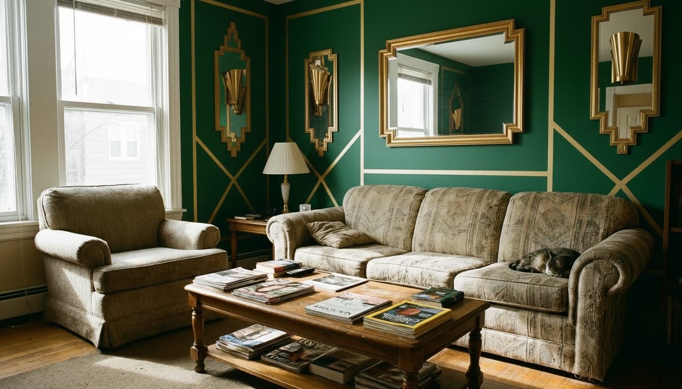 After: Living Room Art Deco style wall decor - Example 3