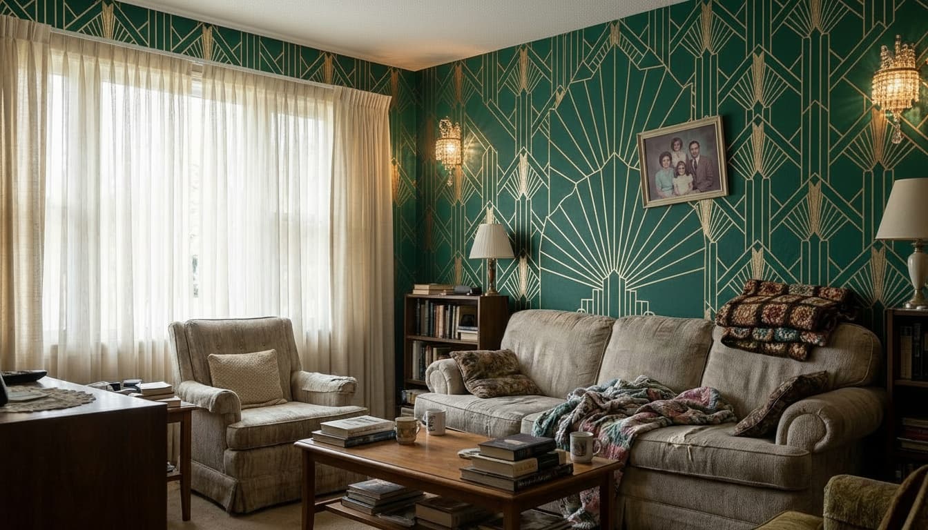 After: Living Room Art Deco style wall decor - Example 6