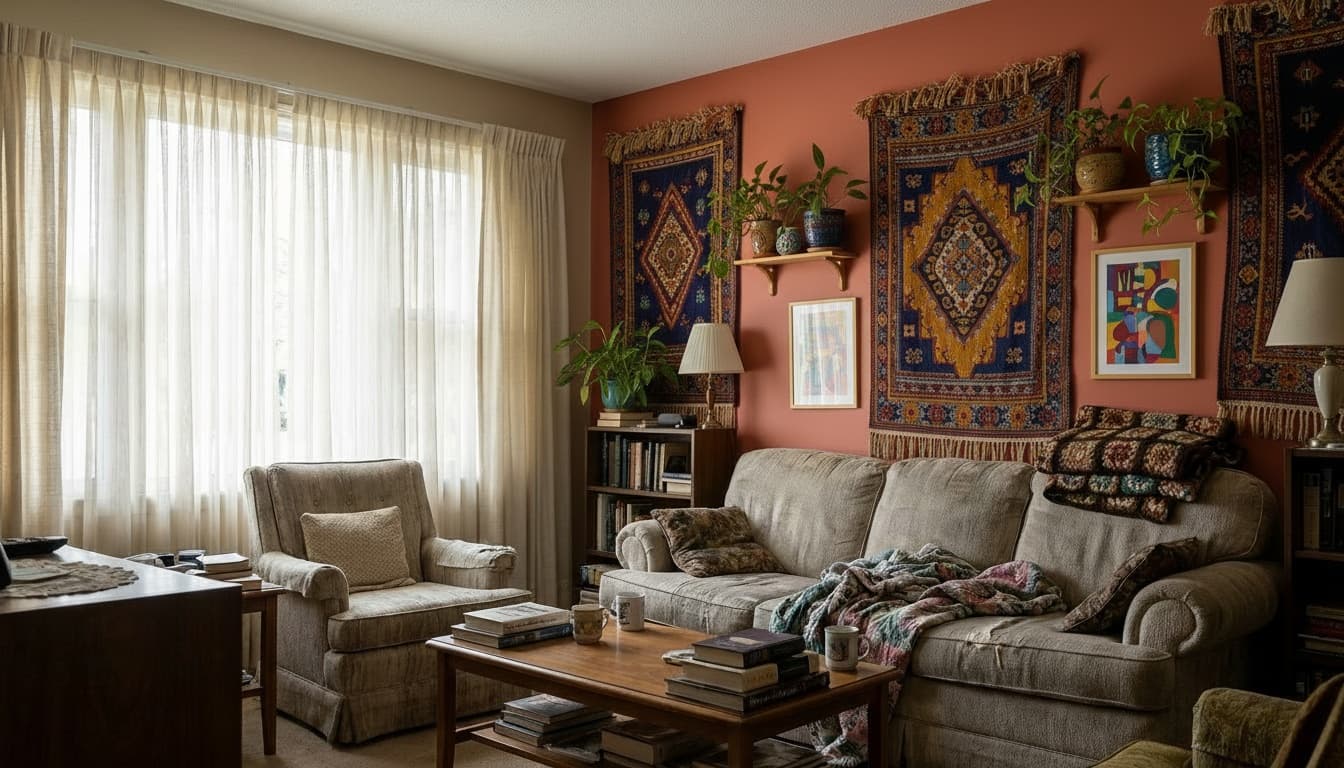 After: Living Room Bohemian style wall decor - Example 6