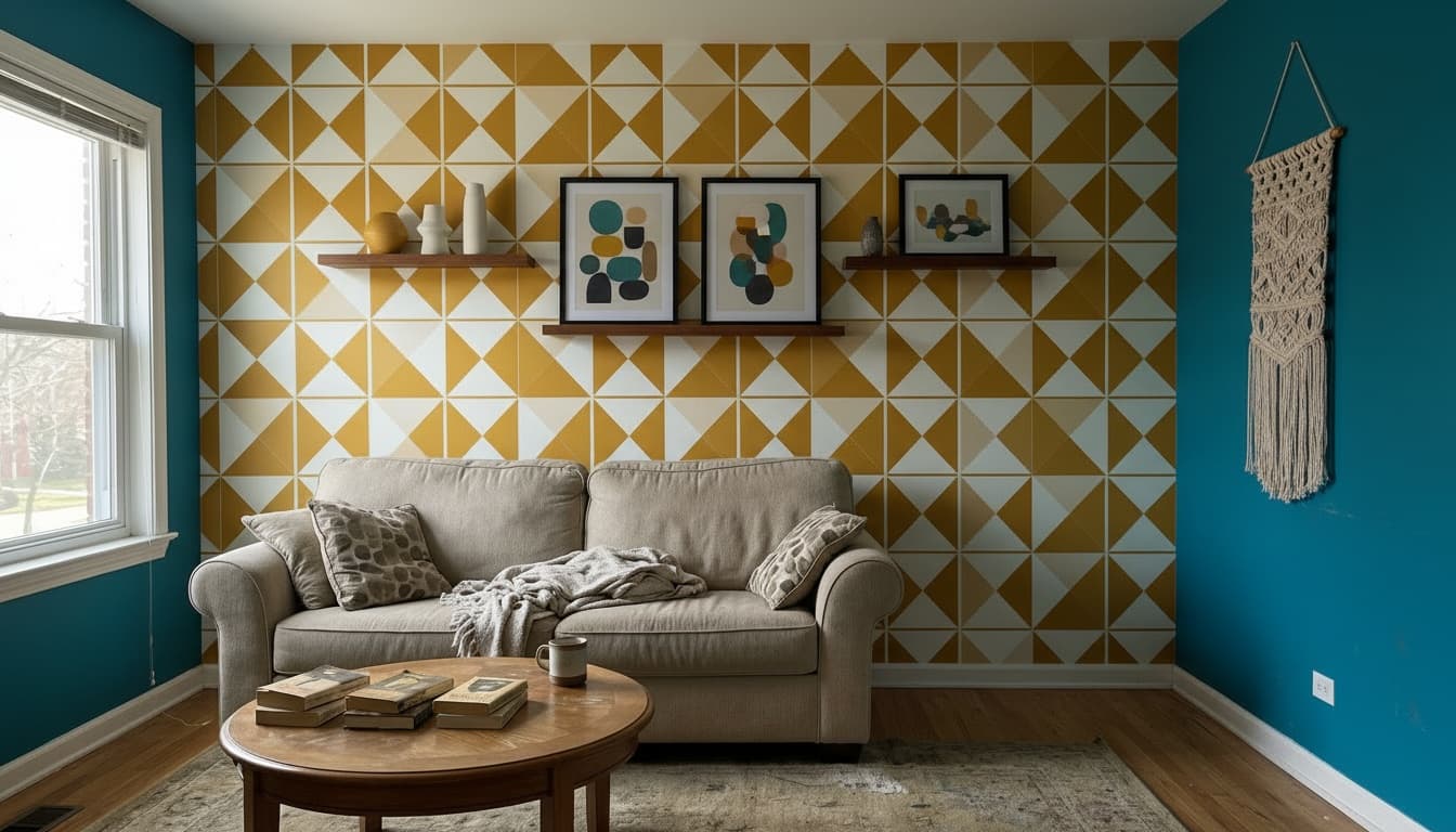 After: Living Room Mid-Century Modern style wall decor - Example 8