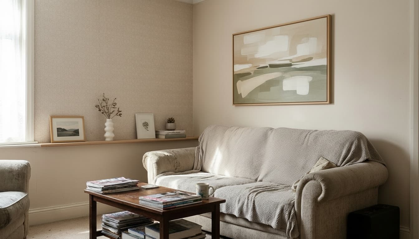 After: Living Room Minimalist style wall decor - Example 1