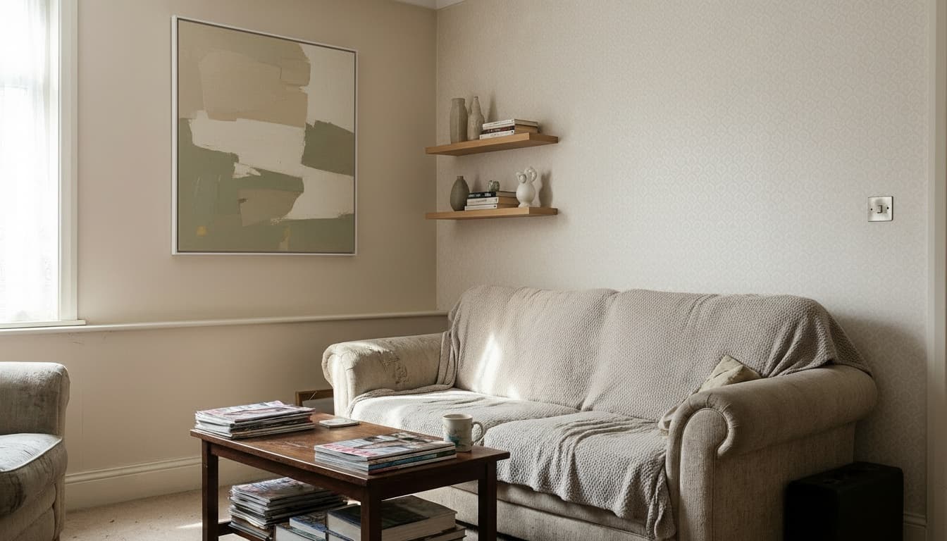 After: Living Room Minimalist style wall decor - Example 2