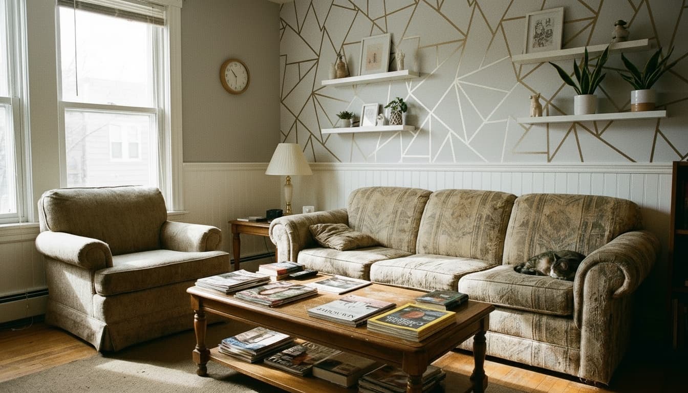 After: Living Room Modern style wall decor - Example 3