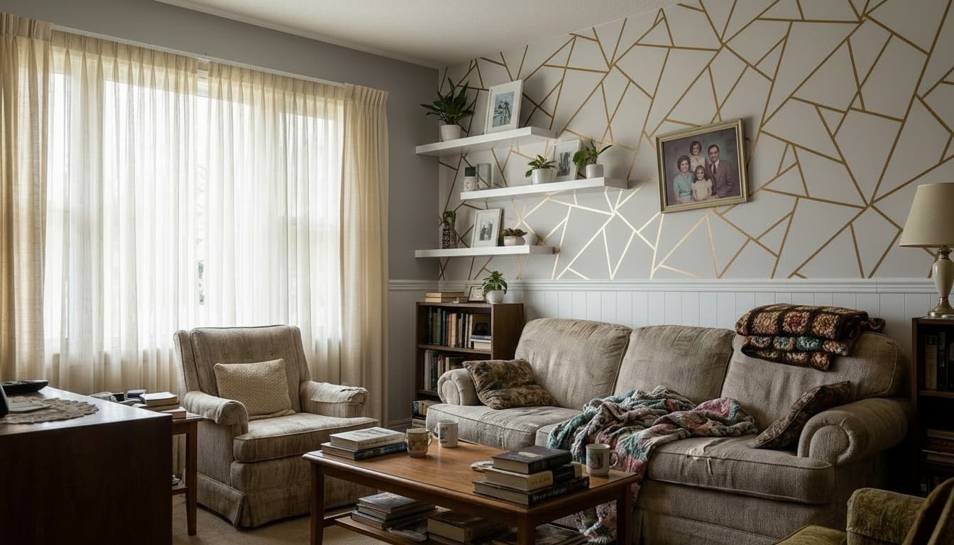 After: Living Room Modern style wall decor - Example 5