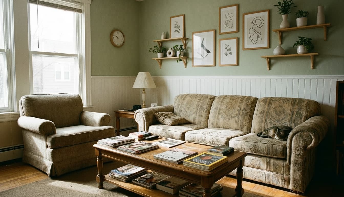 After: Living Room Scandinavian style wall decor - Example 4