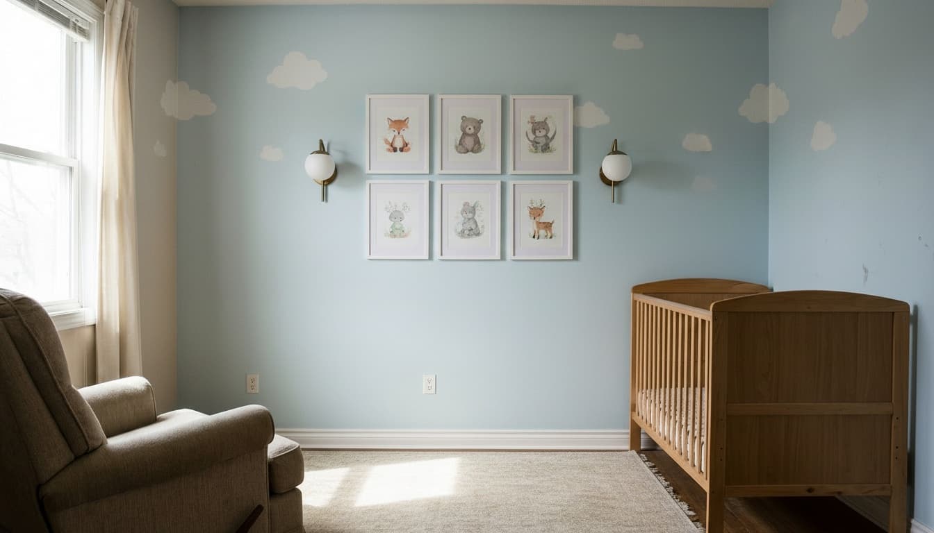 After: Nursery Scandinavian style wall decor - Example 1